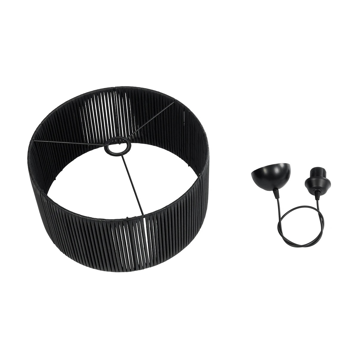 GLOBOSTAR® KYCLOS 203-0048 Boho Κρεμαστό Φωτιστικό Οροφής με Ντουί 1 x E27 AC 220-240V IP20 - Μαύρο - M40 x Π40 x Υ25.5cm - Image 10