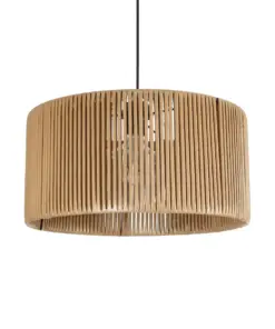 GLOBOSTAR® KYCLOS 203-0049 Boho Κρεμαστό Φωτιστικό Οροφής με Ντουί 1 x E27 AC 220-240V IP20 - Μπεζ - M40 x Π40 x Υ25.5cm