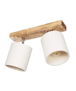 GLOBOSTAR® CUP 203-0056 Vintage Φωτιστικό Οροφής με Ντουί 2 x E27 AC 220-240V IP20 - Λευκό & Μπεζ - Μ42 x Π14 x Υ26cm