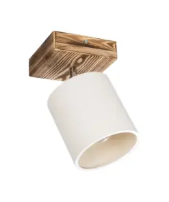 GLOBOSTAR® CUP 203-0057 Vintage Φωτιστικό Οροφής με Ντουί 1 x E27 AC 220-240V IP20 - Λευκό & Μπεζ - Μ14.5 x Π14.5 x Υ25cm