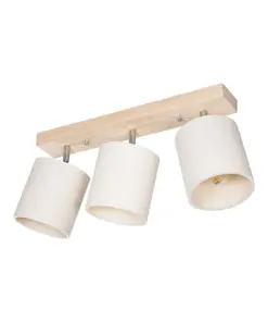 GLOBOSTAR® CUP 203-0058 Vintage Φωτιστικό Οροφής με Ντουί 3 x E27 AC 220-240V IP20 - Λευκό & Μπεζ - Μ60 x Π14 x Υ26cm