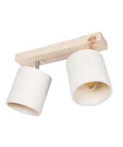 GLOBOSTAR® CUP 203-0059 Vintage Φωτιστικό Οροφής με Ντουί 2 x E27 AC 220-240V IP20 - Λευκό & Μπεζ - Μ42 x Π14 x Υ26cm