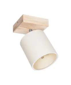 GLOBOSTAR® CUP 203-0060 Vintage Φωτιστικό Οροφής με Ντουί 1 x E27 AC 220-240V IP20 - Λευκό & Μπεζ - Μ14.5 x Π14.5 x Υ25cm