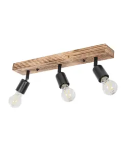 GLOBOSTAR® CUP 203-0061 Vintage Φωτιστικό Οροφής με Ντουί 3 x E27 AC 220-240V IP20 - Μαύρο & Μπέζ - Μ50 x Π8 x Υ15cm