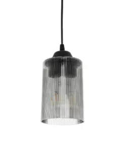 GLOBOSTAR® TORUS 203-0063 Μοντέρνο Κρεμαστό Φωτιστικό Οροφής με Ντουί 1 x E27 AC 220-240V IP20 - Μαύρο & Μαύρο Φιμέ - Μ10.5 x Π10.5 x Υ18.5cm