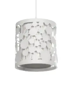 GLOBOSTAR® PETAL 203-0065 Μοντέρνο Κρεμαστό Φωτιστικό Οροφής με Ντουί 1 x E27 AC 220-240V IP20 - Λευκό - Μ23 x Π23 x Υ30cm