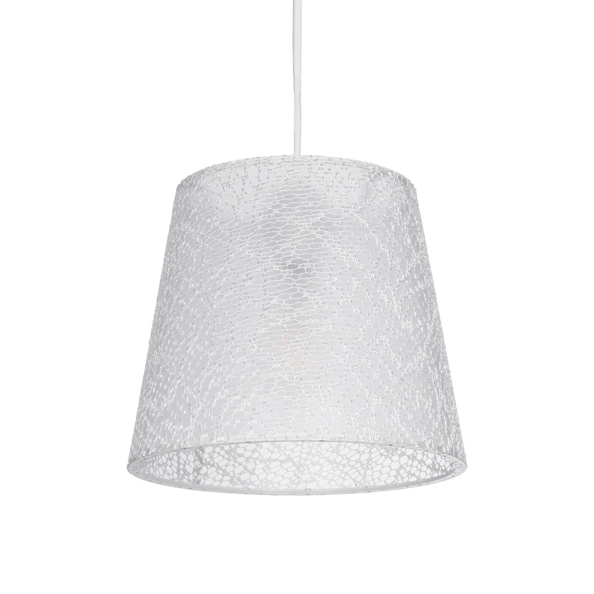 GLOBOSTAR® CONEY 203-0069 Μοντέρνο Κρεμαστό Φωτιστικό Οροφής με Ντουί 1 x E27 AC 220-240V IP20 - Λευκό - Μ26 x Π26 x Υ25cm