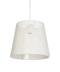 GLOBOSTAR® CONEY 203-0071 Μοντέρνο Κρεμαστό Φωτιστικό Οροφής με Ντουί 1 x E27 AC 220-240V IP20 - Λευκό - Μ26 x Π26 x Υ25cm