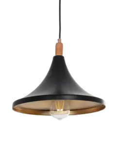 GLOBOSTAR® BELFRY 203-0077 Μοντέρνο Κρεμαστό Φωτιστικό Οροφής με Ντουί 1 x E27 AC 220-240V IP20 - Μαύρο & Χρυσό - Μ29.5 x Π29.5 x Υ22cm