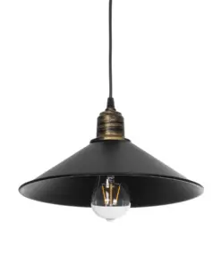 GLOBOSTAR® FERRO 203-0082 Μοντέρνο Κρεμαστό Φωτιστικό Οροφής με Ντουί 1 x E27 AC 220-240V IP20 - Μαύρο & Μπρούτζινο - Μ30 x Π30 x Υ15cm