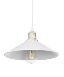 GLOBOSTAR® FERRO 203-0083 Μοντέρνο Κρεμαστό Φωτιστικό Οροφής με Ντουί 1 x E27 AC 220-240V IP20 - Λευκό & Χρυσό - Μ30 x Π30 x Υ15cm