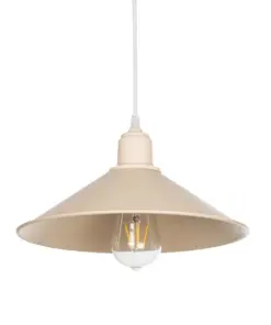 GLOBOSTAR® FERRO 203-0086 Μοντέρνο Κρεμαστό Φωτιστικό Οροφής με Ντουί 1 x E27 AC 220-240V IP20 - Μπεζ - Μ30 x Π30 x Υ15cm