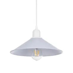 GLOBOSTAR® FERRO 203-0087 Μοντέρνο Κρεμαστό Φωτιστικό Οροφής με Ντουί 1 x E27 AC 220-240V IP20 - Λευκό - Μ30 x Π30 x Υ15cm