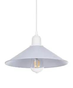 GLOBOSTAR® FERRO 203-0087 Μοντέρνο Κρεμαστό Φωτιστικό Οροφής με Ντουί 1 x E27 AC 220-240V IP20 - Λευκό - Μ30 x Π30 x Υ15cm