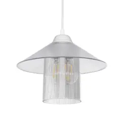 GLOBOSTAR® PROMO 203-0088 Μοντέρνο Κρεμαστό Φωτιστικό Οροφής με Ντουί 1 x E27 AC 220-240V IP20 - Λευκό - Μ25.5 x Π25.5 x Υ20cm