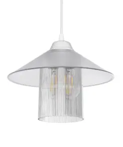 GLOBOSTAR® PROMO 203-0088 Μοντέρνο Κρεμαστό Φωτιστικό Οροφής με Ντουί 1 x E27 AC 220-240V IP20 - Λευκό - Μ25.5 x Π25.5 x Υ20cm