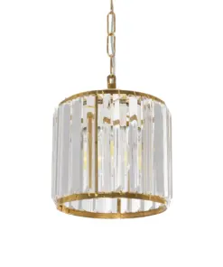 GLOBOSTAR® GLAMOROUS 203-0093 Κλασικό Κρεμαστό Φωτιστικό Οροφής με Ντουί 1 x E27 AC 220-240V IP20 - Χρυσό & Διάφανο - Μ19 x Π19 x Υ16.5cm