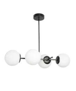 GLOBOSTAR® GLOBUS 203-0104 Μοντέρνο Φωτιστικό Οροφής με Ντουί 4 x E27 AC 220-240V IP20 - Λευκό & Μαύρο - Μ70 x Π34 x Υ15cm