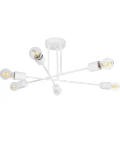 GLOBOSTAR® SPIDI 203-0113 Μοντέρνο Φωτιστικό Οροφής με Ντουί 6 x E27 AC 220-240V IP20 - Λευκό - Μ61 x Π61 x Υ25cm