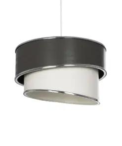 GLOBOSTAR® SONIA 203-0116 Μοντέρνο Κρεμαστό Φωτιστικό Οροφής με Ντουί 1 x E27 AC 220-240V IP20 - Γκρι & Λευκό - Μ30 x Π30 x Υ24cm