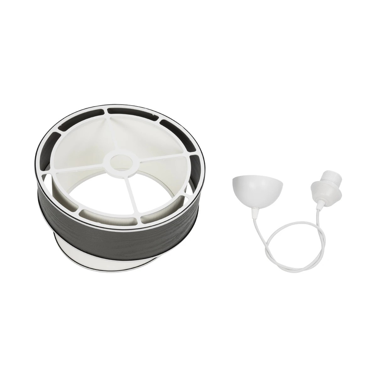 GLOBOSTAR® SONIA 203-0116 Μοντέρνο Κρεμαστό Φωτιστικό Οροφής με Ντουί 1 x E27 AC 220-240V IP20 - Γκρι & Λευκό - Μ30 x Π30 x Υ24cm - Image 10