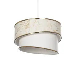 GLOBOSTAR® SONIA 203-0117 Μοντέρνο Κρεμαστό Φωτιστικό Οροφής με Ντουί 1 x E27 AC 220-240V IP20 - Λευκό & Χρυσό - Μ30 x Π30 x Υ24cm