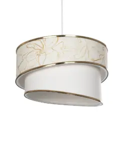 GLOBOSTAR® SONIA 203-0117 Μοντέρνο Κρεμαστό Φωτιστικό Οροφής με Ντουί 1 x E27 AC 220-240V IP20 - Λευκό & Χρυσό - Μ30 x Π30 x Υ24cm