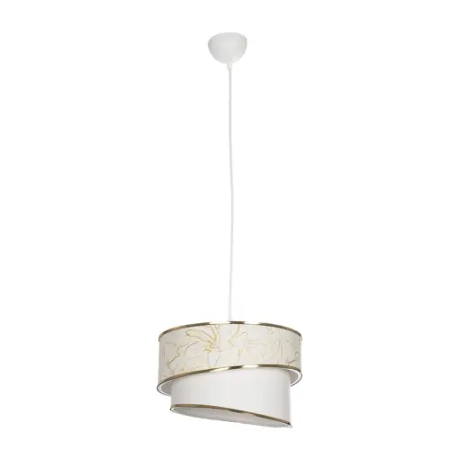 GLOBOSTAR® SONIA 203-0117 Μοντέρνο Κρεμαστό Φωτιστικό Οροφής με Ντουί 1 x E27 AC 220-240V IP20 - Λευκό & Χρυσό - Μ30 x Π30 x Υ24cm - Image 4