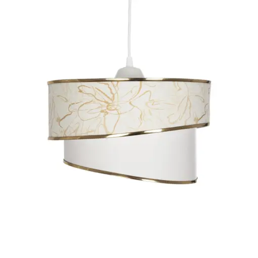 GLOBOSTAR® SONIA 203-0117 Μοντέρνο Κρεμαστό Φωτιστικό Οροφής με Ντουί 1 x E27 AC 220-240V IP20 - Λευκό & Χρυσό - Μ30 x Π30 x Υ24cm - Image 5