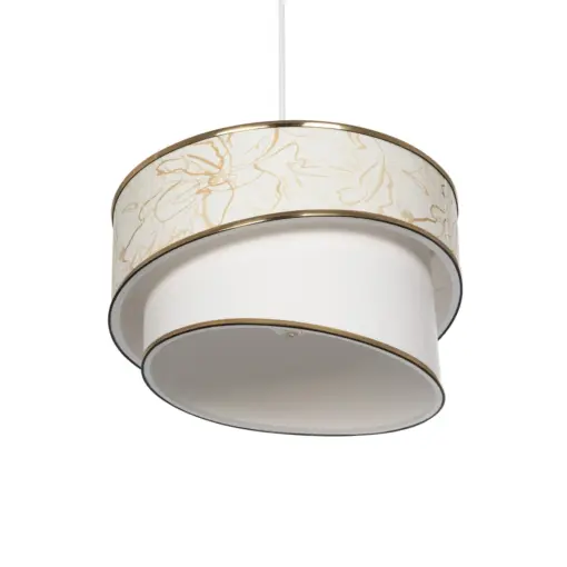 GLOBOSTAR® SONIA 203-0117 Μοντέρνο Κρεμαστό Φωτιστικό Οροφής με Ντουί 1 x E27 AC 220-240V IP20 - Λευκό & Χρυσό - Μ30 x Π30 x Υ24cm - Image 6