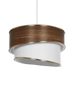 GLOBOSTAR® SONIA 203-0119 Μοντέρνο Κρεμαστό Φωτιστικό Οροφής με Ντουί 1 x E27 AC 220-240V IP20 - Καφέ & Λευκό - Μ30 x Π30 x Υ24cm