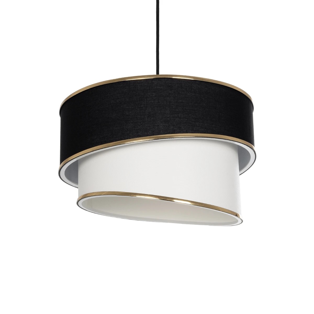 GLOBOSTAR® SONIA 203-0120 Μοντέρνο Κρεμαστό Φωτιστικό Οροφής με Ντουί 1 x E27 AC 220-240V IP20 - Μαύρο & Λευκό - Μ30 x Π30 x Υ24cm