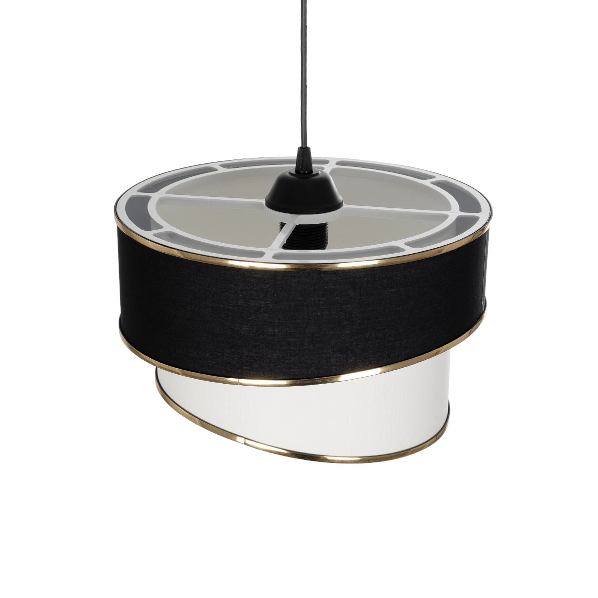 GLOBOSTAR® SONIA 203-0120 Μοντέρνο Κρεμαστό Φωτιστικό Οροφής με Ντουί 1 x E27 AC 220-240V IP20 - Μαύρο & Λευκό - Μ30 x Π30 x Υ24cm - Image 7
