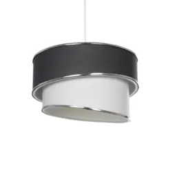 GLOBOSTAR® SONIA 203-0123 Μοντέρνο Κρεμαστό Φωτιστικό Οροφής με Ντουί 1 x E27 AC 220-240V IP20 - Γκρι & Λευκό - Μ30 x Π30 x Υ24cm