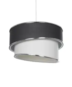 GLOBOSTAR® SONIA 203-0123 Μοντέρνο Κρεμαστό Φωτιστικό Οροφής με Ντουί 1 x E27 AC 220-240V IP20 - Γκρι & Λευκό - Μ30 x Π30 x Υ24cm