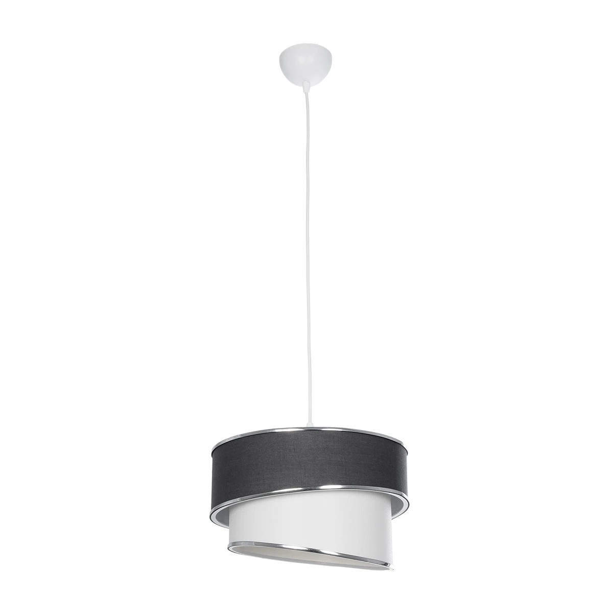 GLOBOSTAR® SONIA 203-0123 Μοντέρνο Κρεμαστό Φωτιστικό Οροφής με Ντουί 1 x E27 AC 220-240V IP20 - Γκρι & Λευκό - Μ30 x Π30 x Υ24cm - Image 4