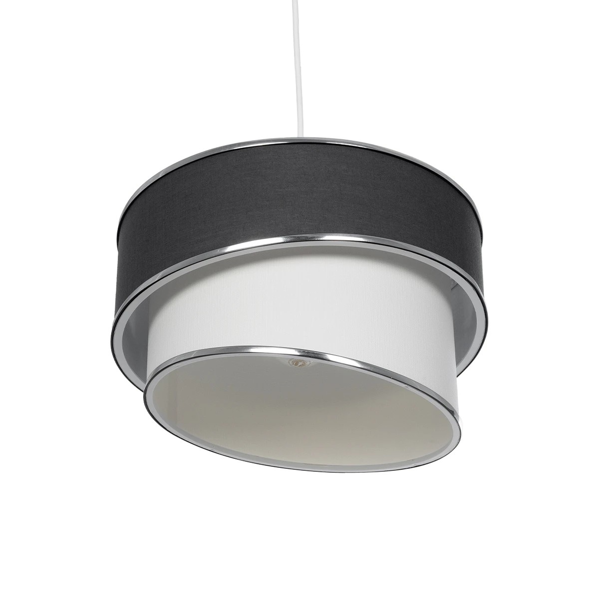 GLOBOSTAR® SONIA 203-0123 Μοντέρνο Κρεμαστό Φωτιστικό Οροφής με Ντουί 1 x E27 AC 220-240V IP20 - Γκρι & Λευκό - Μ30 x Π30 x Υ24cm - Image 6
