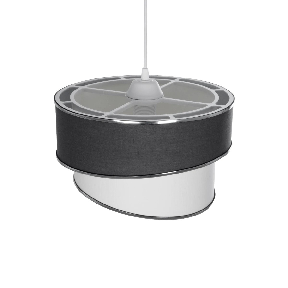 GLOBOSTAR® SONIA 203-0123 Μοντέρνο Κρεμαστό Φωτιστικό Οροφής με Ντουί 1 x E27 AC 220-240V IP20 - Γκρι & Λευκό - Μ30 x Π30 x Υ24cm - Image 7