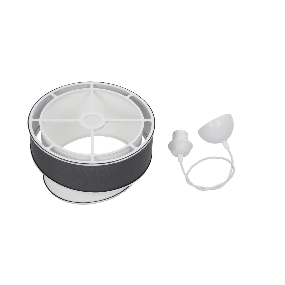 GLOBOSTAR® SONIA 203-0123 Μοντέρνο Κρεμαστό Φωτιστικό Οροφής με Ντουί 1 x E27 AC 220-240V IP20 - Γκρι & Λευκό - Μ30 x Π30 x Υ24cm - Image 10