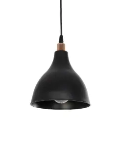 GLOBOSTAR® RADE 203-0124 Μοντέρνο Κρεμαστό Φωτιστικό Οροφής με Ντουί 1 x E27 AC 220-240V IP20 - Μαύρο & Χάλκινο - Μ18.5 x Π18.5 x Υ23cm