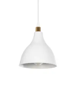 GLOBOSTAR® RADE 203-0125 Μοντέρνο Κρεμαστό Φωτιστικό Οροφής με Ντουί 1 x E27 AC 220-240V IP20 - Λευκό & Χρυσό - Μ18.5 x Π18.5 x Υ23cm
