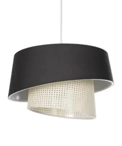 GLOBOSTAR® ALINA 203-0131 Μοντέρνο Κρεμαστό Φωτιστικό Οροφής με Ντουί 1 x E27 AC 220-240V IP20 - Μαύρο & Μπεζ - Μ30 x Π30 x Υ20cm