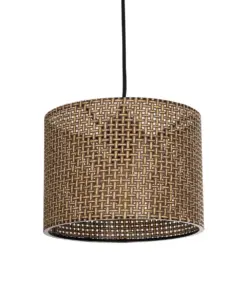 GLOBOSTAR® CLAIRIE 203-0132 Μοντέρνο Κρεμαστό Φωτιστικό Οροφής με Ντουί 1 x E27 AC 220-240V IP20 - Καφέ - Μ22 x Π22 x Υ18cm