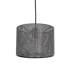 GLOBOSTAR® CLAIRIE 203-0133 Μοντέρνο Κρεμαστό Φωτιστικό Οροφής με Ντουί 1 x E27 AC 220-240V IP20 - Μαύρο & Λευκό - Μ22 x Π22 x Υ18cm