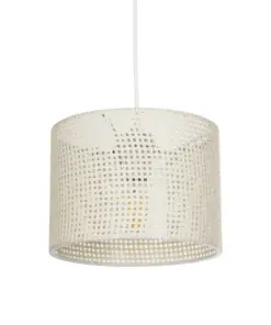 GLOBOSTAR® CLAIRIE 203-0134 Μοντέρνο Κρεμαστό Φωτιστικό Οροφής με Ντουί 1 x E27 AC 220-240V IP20 - Μπεζ - Μ22 x Π22 x Υ18cm