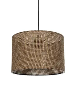 GLOBOSTAR® CLAIRIE 203-0135 Μοντέρνο Κρεμαστό Φωτιστικό Οροφής με Ντουί 1 x E27 AC 220-240V IP20 - Καφέ - Μ30 x Π30 x Υ22cm