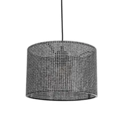 GLOBOSTAR® CLAIRIE 203-0136 Μοντέρνο Κρεμαστό Φωτιστικό Οροφής με Ντουί 1 x E27 AC 220-240V IP20 - Μαύρο & Λευκό - Μ30 x Π30 x Υ22cm