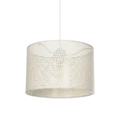 GLOBOSTAR® CLAIRIE 203-0137 Μοντέρνο Κρεμαστό Φωτιστικό Οροφής με Ντουί 1 x E27 AC 220-240V IP20 - Μπεζ - Μ30 x Π30 x Υ22cm