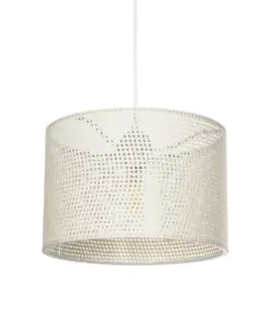 GLOBOSTAR® CLAIRIE 203-0137 Μοντέρνο Κρεμαστό Φωτιστικό Οροφής με Ντουί 1 x E27 AC 220-240V IP20 - Μπεζ - Μ30 x Π30 x Υ22cm