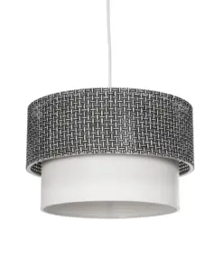 GLOBOSTAR® SISSIE 203-0139 Μοντέρνο Κρεμαστό Φωτιστικό Οροφής με Ντουί 1 x E27 AC 220-240V IP20 - Μαύρο & Λευκό - Μ30 x Π30 x Υ23cm